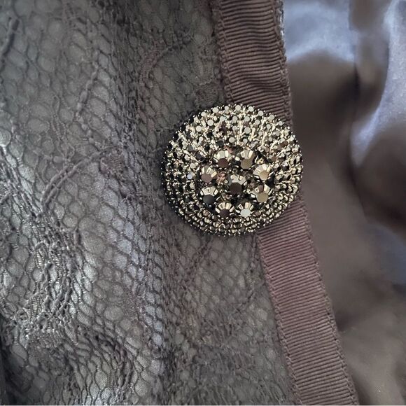 Diane Von Furstenberg Ursette Lace Cropped Blazer With Bejeweled Buttons - Picture 5 of 11